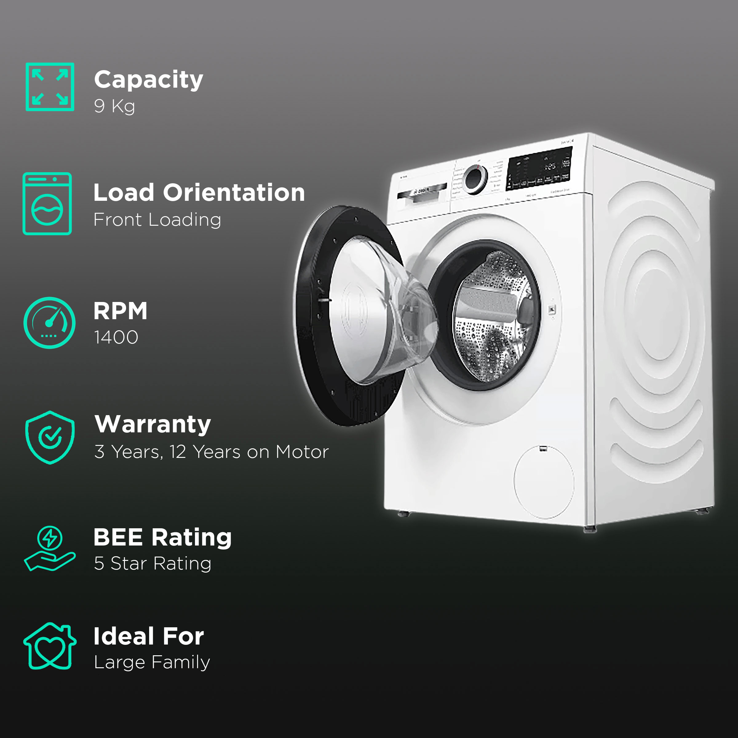 Buy Bosch 9 Kg 5 Star Fully Automatic Front Load Washing Machine